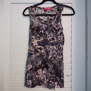 Almost Famous black and pink floral tank top fits like medium